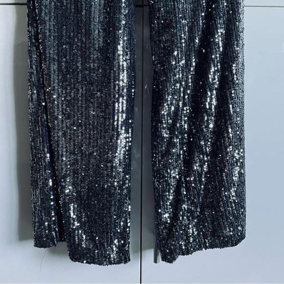 Anthropologie Black Sequin Halter Jumpsuit - Picture 11 of 15